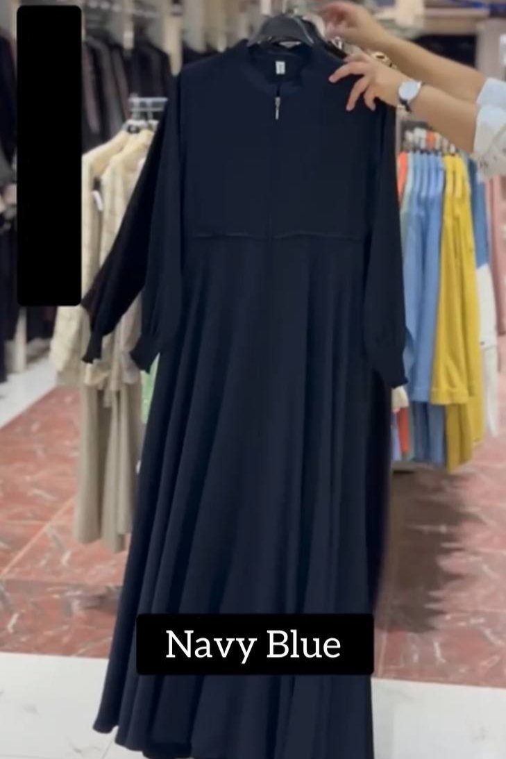 BARIRA FRONT OPEN ABAYA | NAVY BLUE