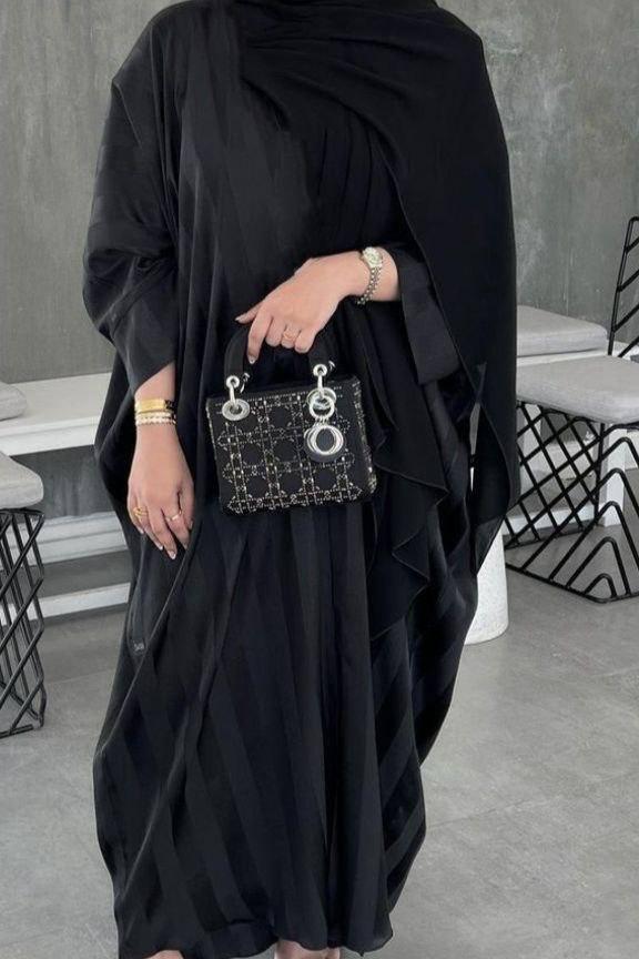 Anabia Turkish Basic Kaftan Abaya - BLACK