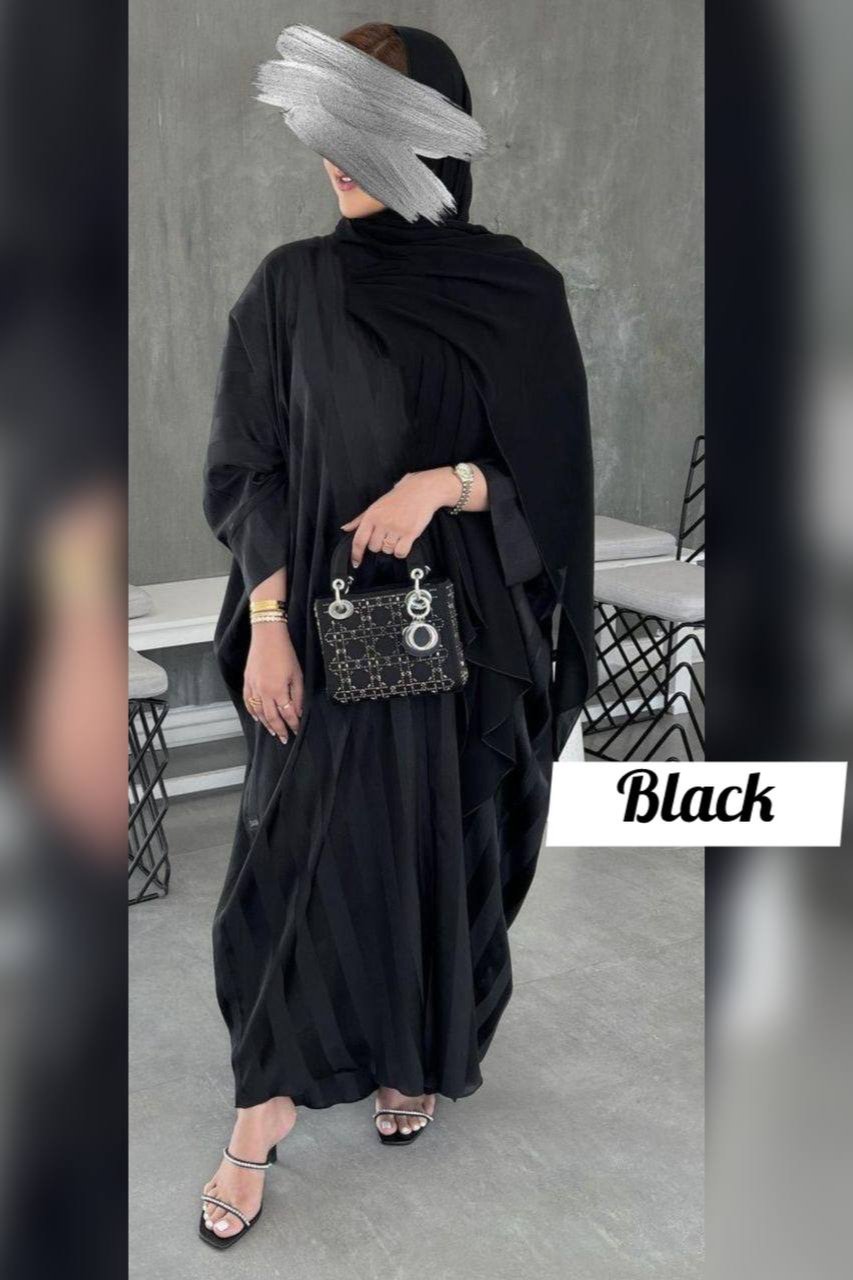 Anabia Turkish Basic Kaftan Abaya - BLACK
