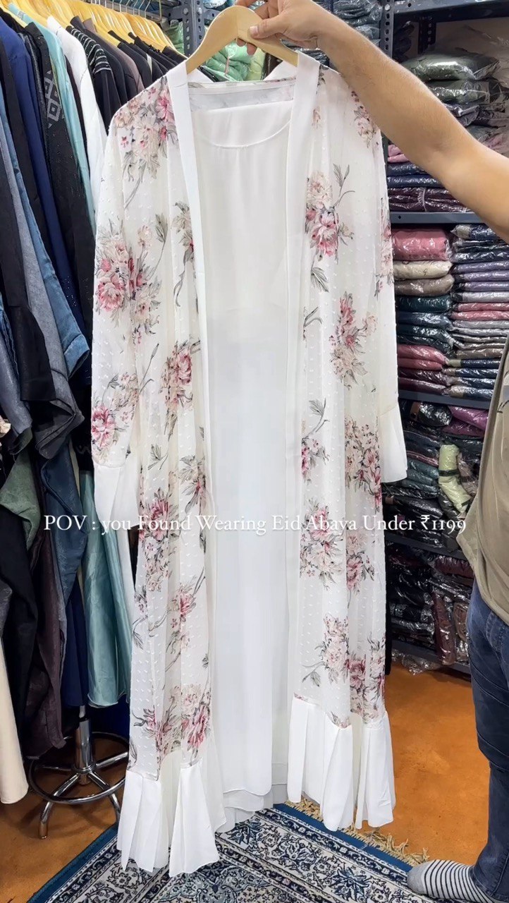 NEW FLORAL DOUBLE SHRUG ABAYA