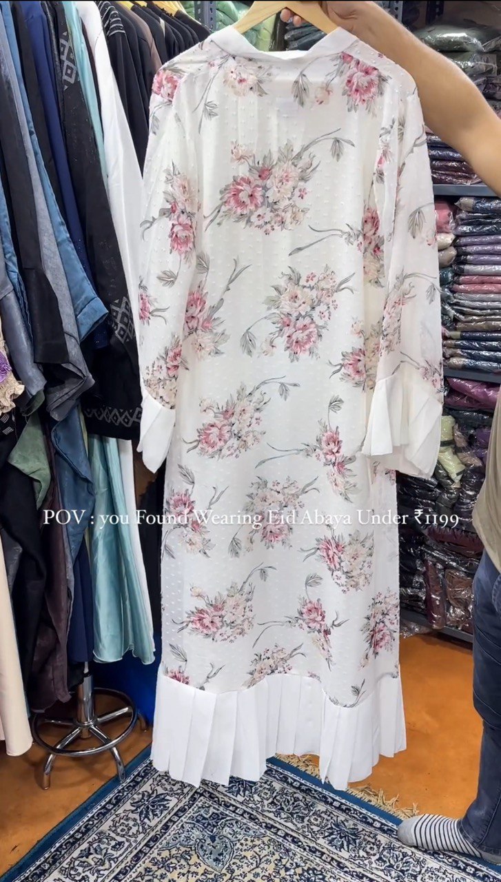 NEW FLORAL DOUBLE SHRUG ABAYA