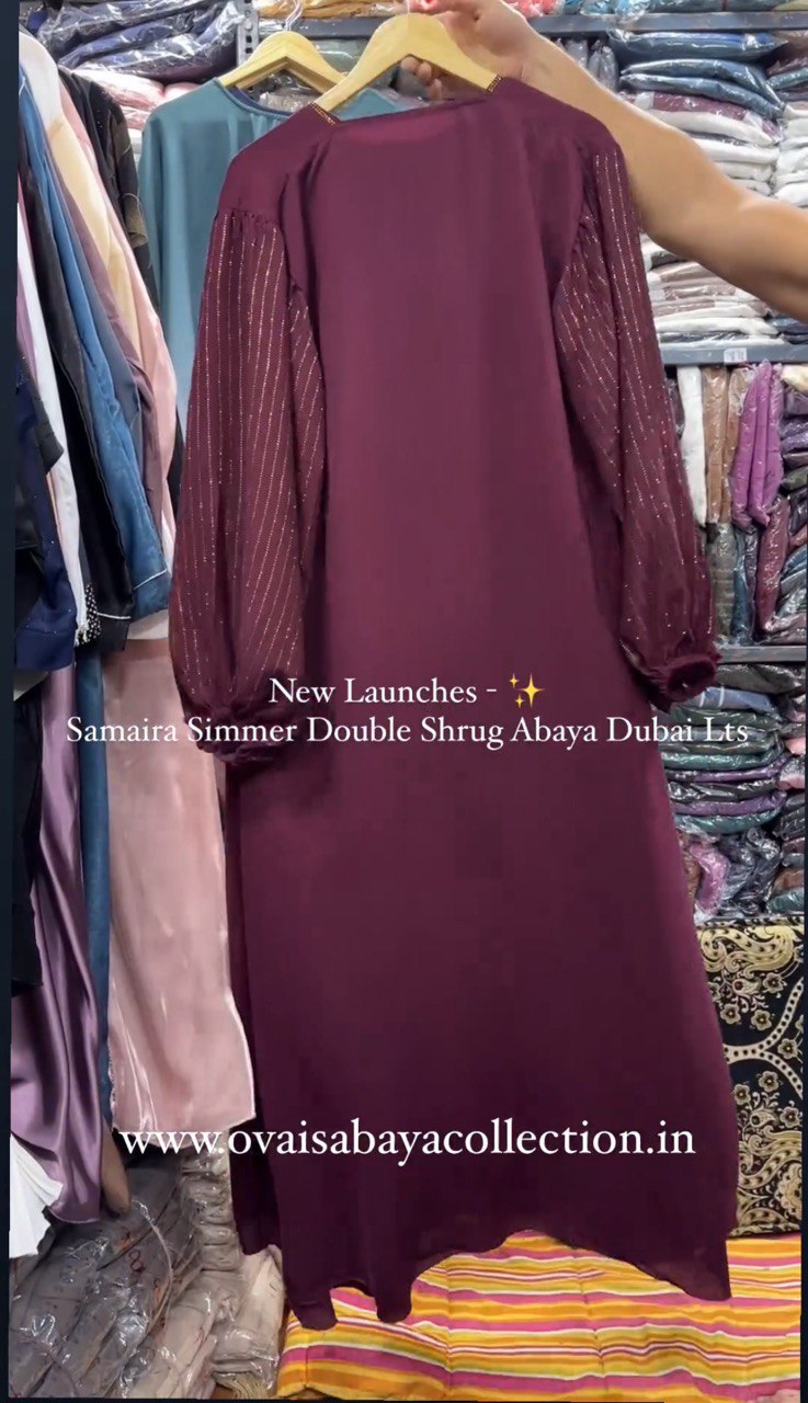 SAMAIRA SIMMER DOUBLE SHRUG ABAYA