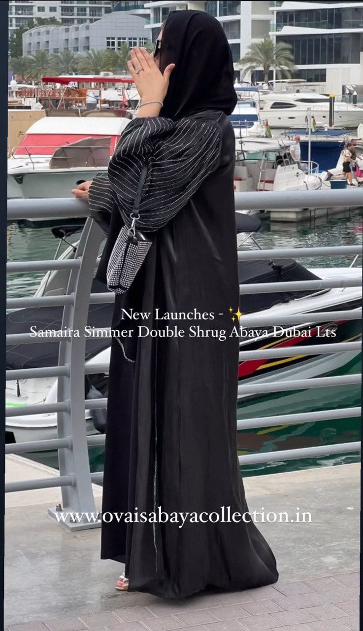 SAMAIRA SIMMER DOUBLE SHRUG ABAYA