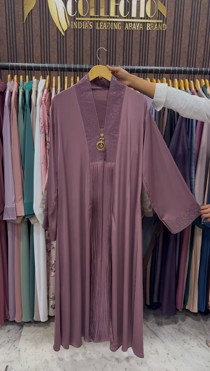 URMISH STONE WORK ABAYA | DUSTY PINK