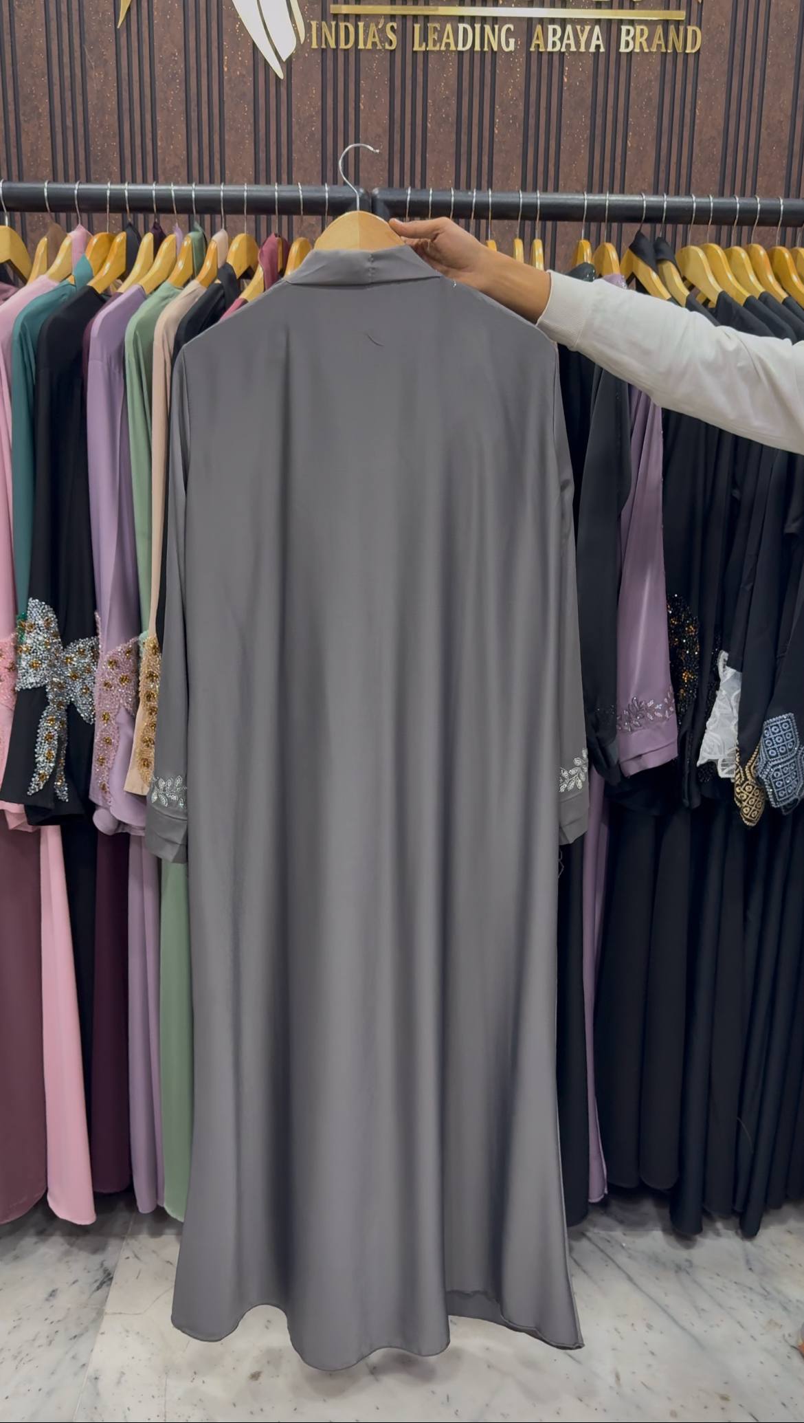 HEENA STONEWORK ABAYA | SLASH GRAY