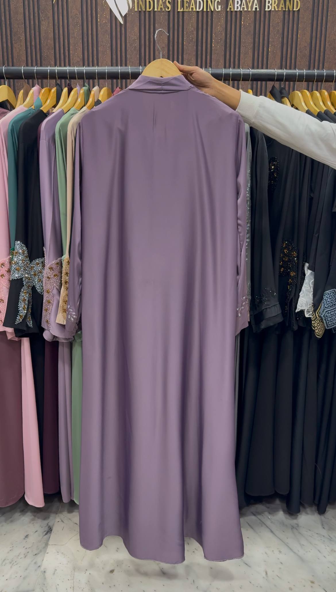 HEENA STONEWORK ABAYA | LAVENDER