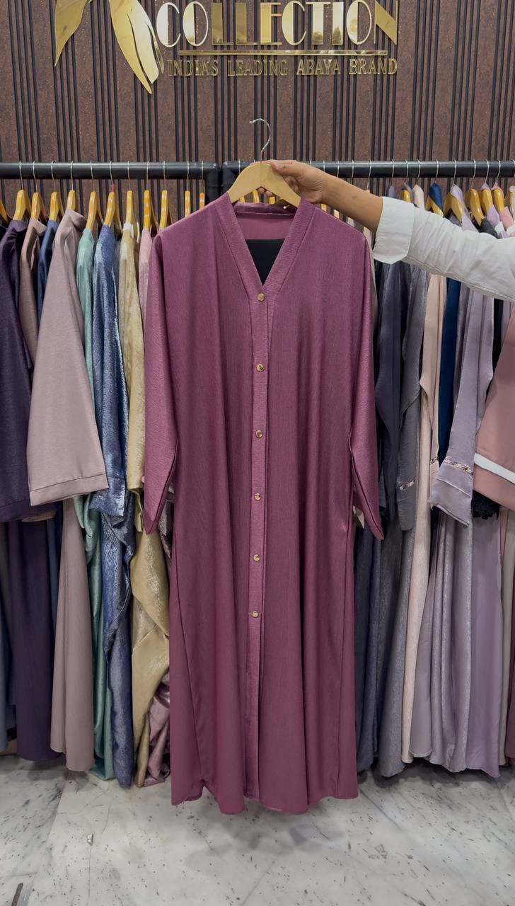 RAYHANA FRONT OPEN ABAYA | PINK