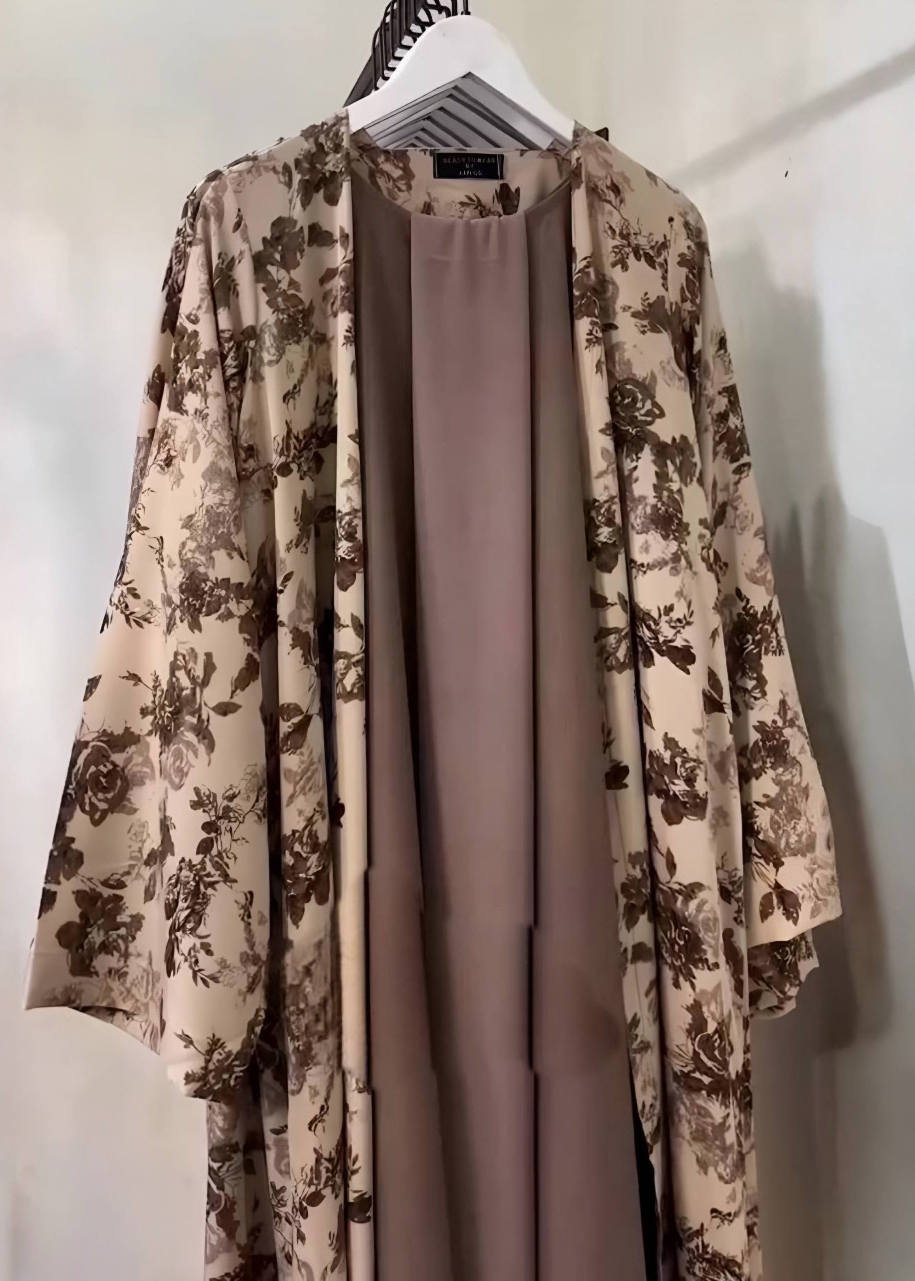 NURA DOUBLE SHRUG ABAYA | COFFEE