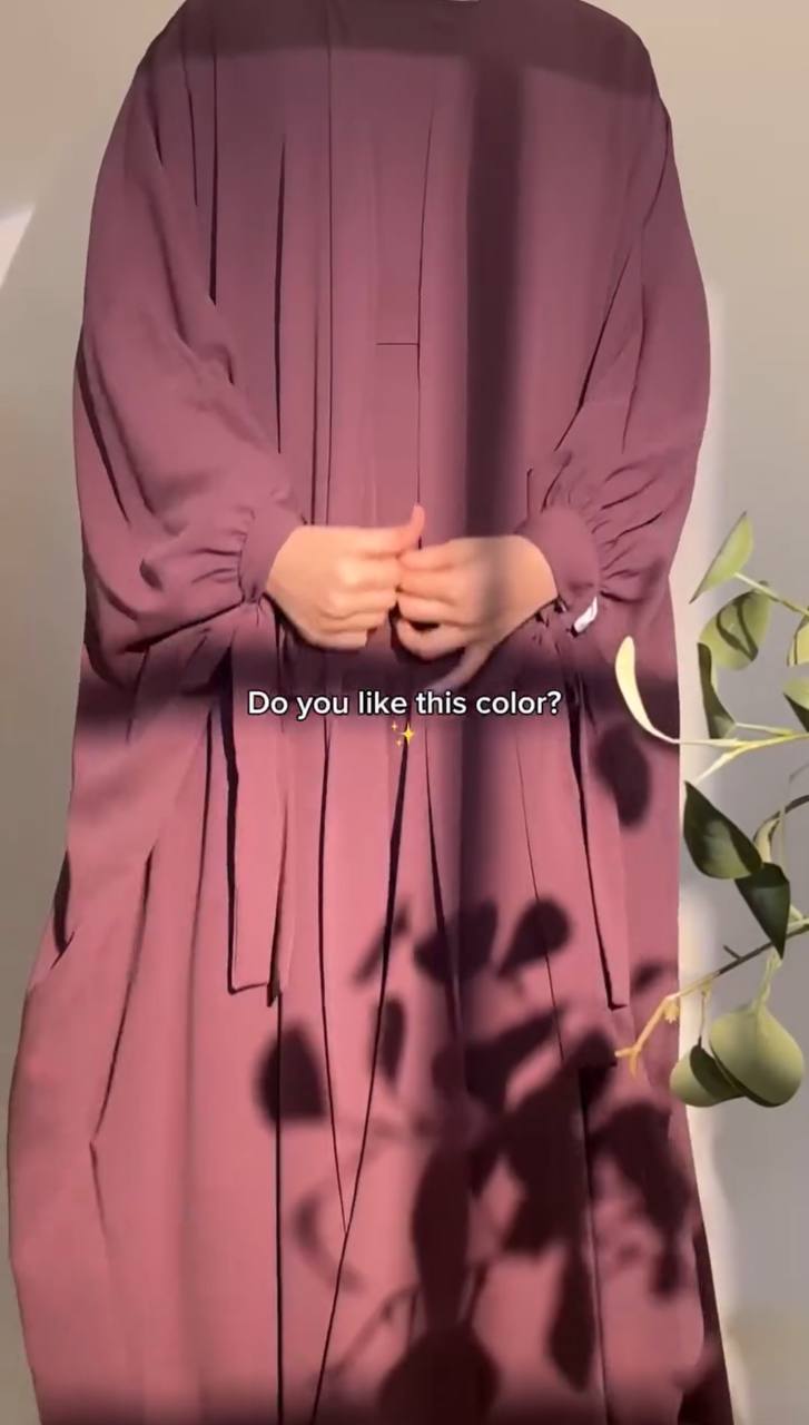 FROZEN DOUBLE SHRUG ABAYA | DUSTY PINK