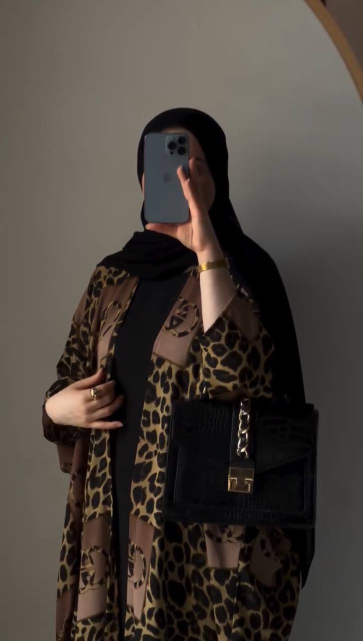 KASHAF DOUBLE SHRUG ABAYA | BROWN