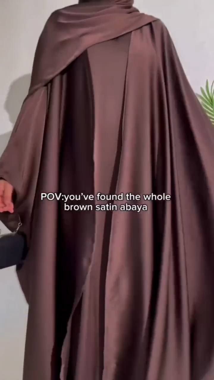 SAJAL DOUBLE SHRUG ABAYA | COFFEE