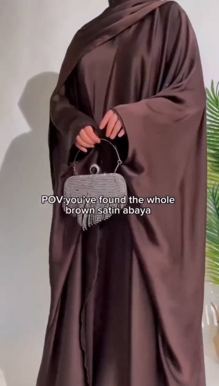 SAJAL DOUBLE SHRUG ABAYA | COFFEE