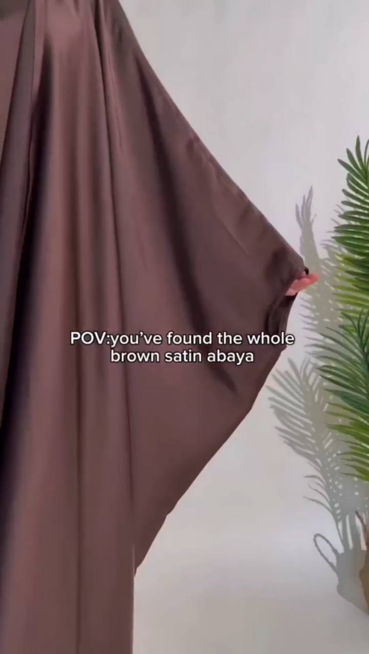 SAJAL DOUBLE SHRUG ABAYA | COFFEE