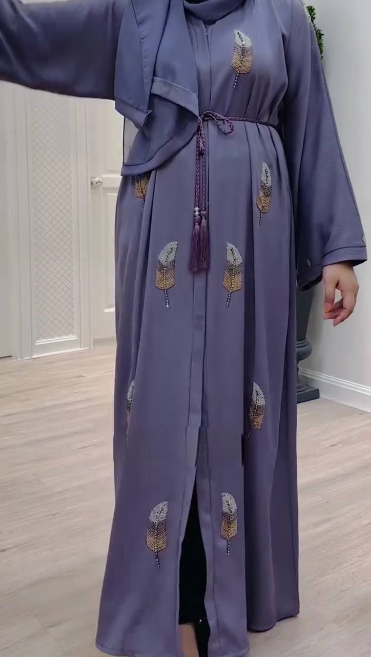 MANTASHA FRONT OPEN ABAYA | LAVENDER