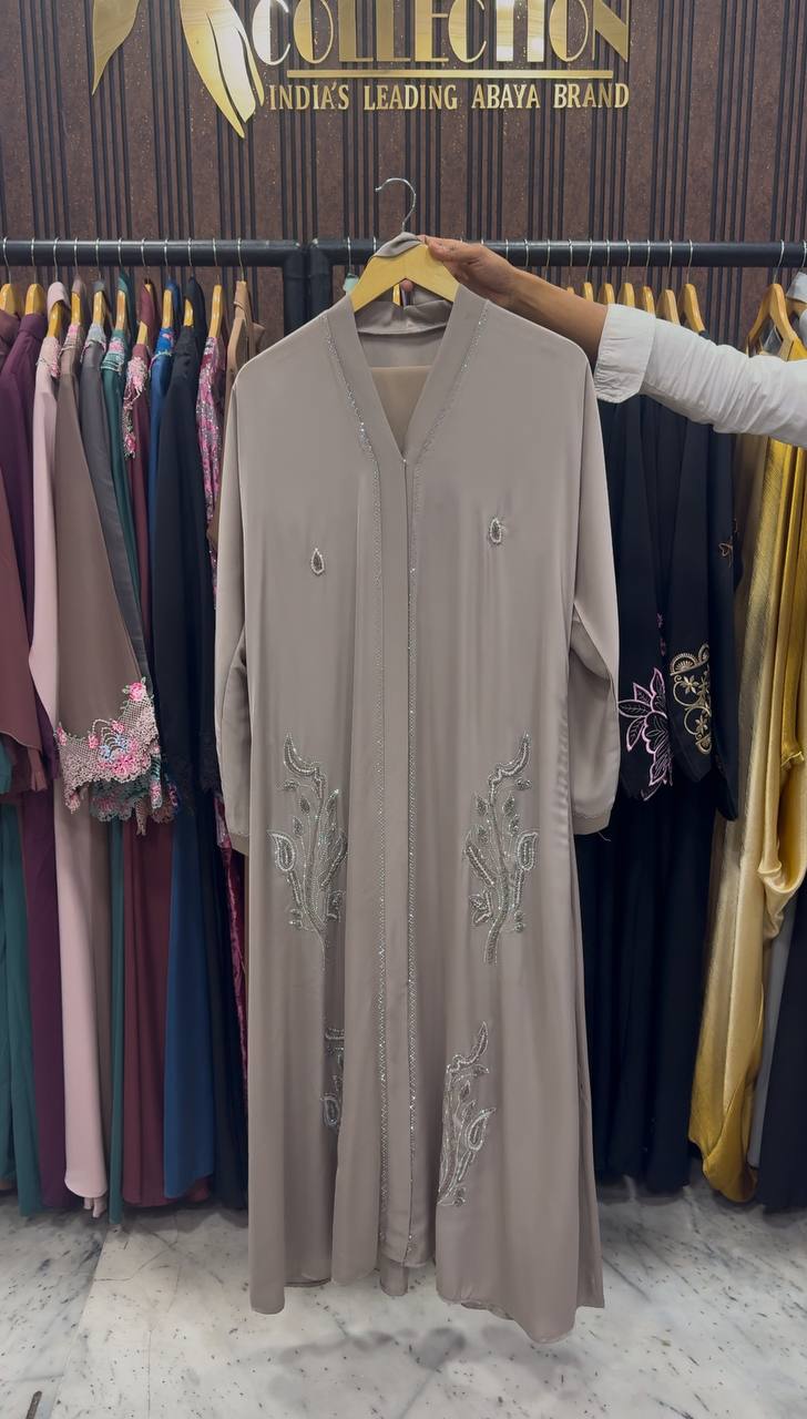 IFRAH FRONT OPEN ABAYA | NUDE