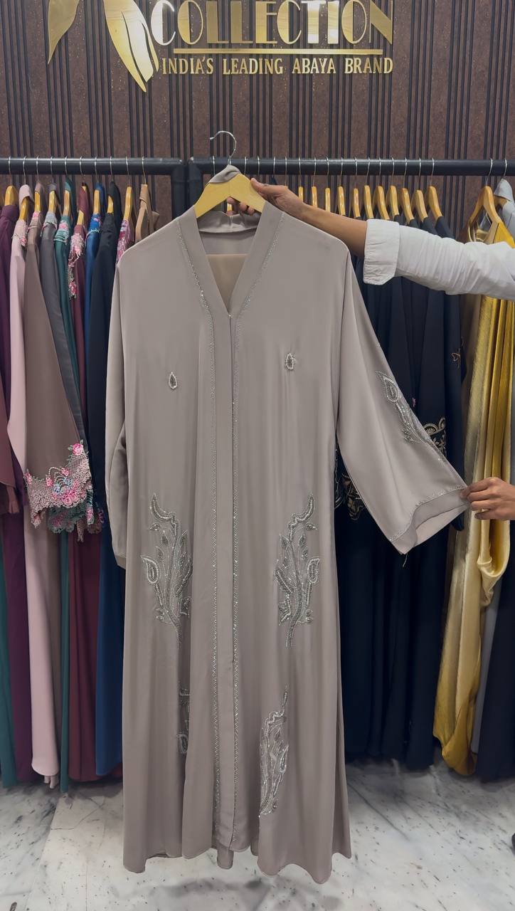 IFRAH FRONT OPEN ABAYA | NUDE