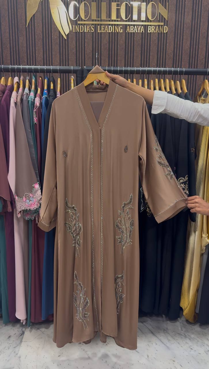 IFRAH FRONT OPEN ABAYA | COLLER BROWN