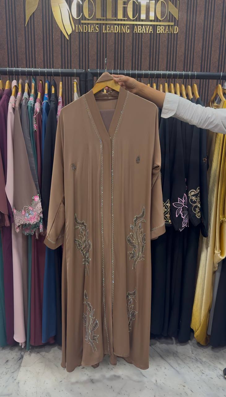 IFRAH FRONT OPEN ABAYA | COLLER BROWN