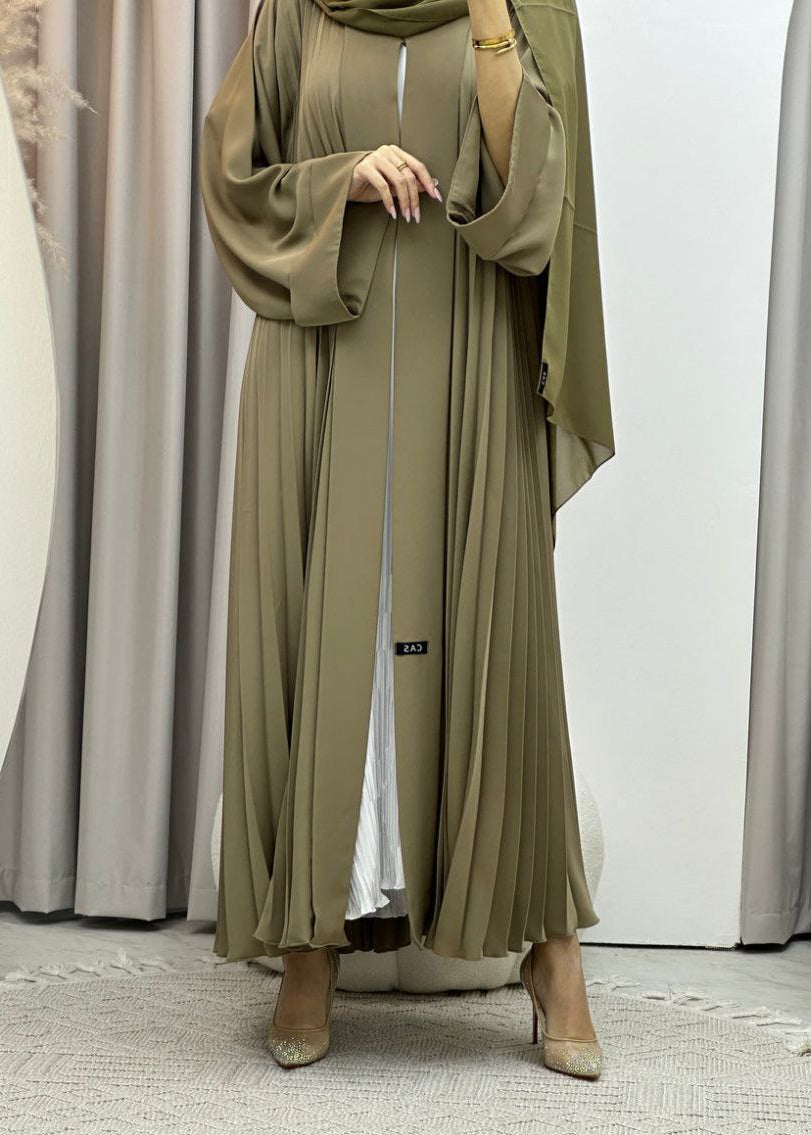 LIYANA FULLY CLOSED ABAYA | PISTA GREEN