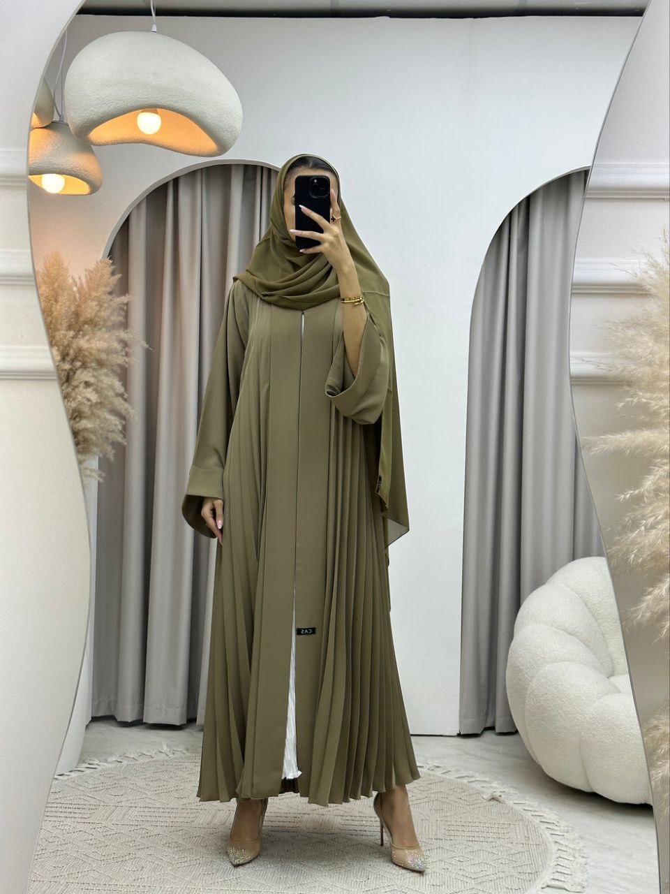 LIYANA FULLY CLOSED ABAYA | PISTA GREEN