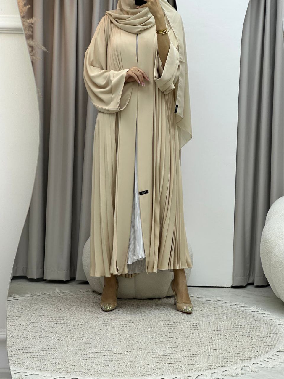 LIYANA FULLY CLOSED ABAYA | NUDE