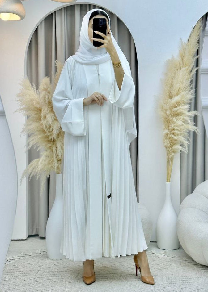 LIYANA FULLY CLOSED ABAYA | WHITE