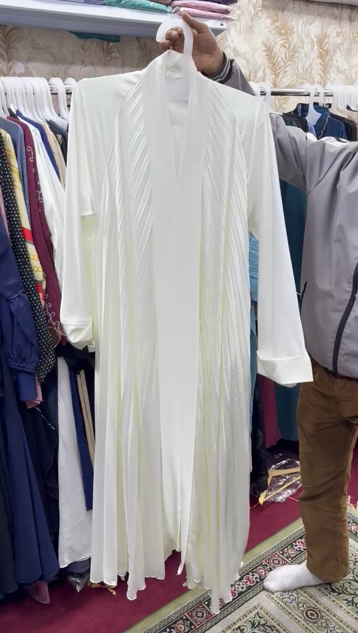 AL-SHIMRA ELEGANCE KOREAN ABAYA WHITE ( NEW LAUNCH )