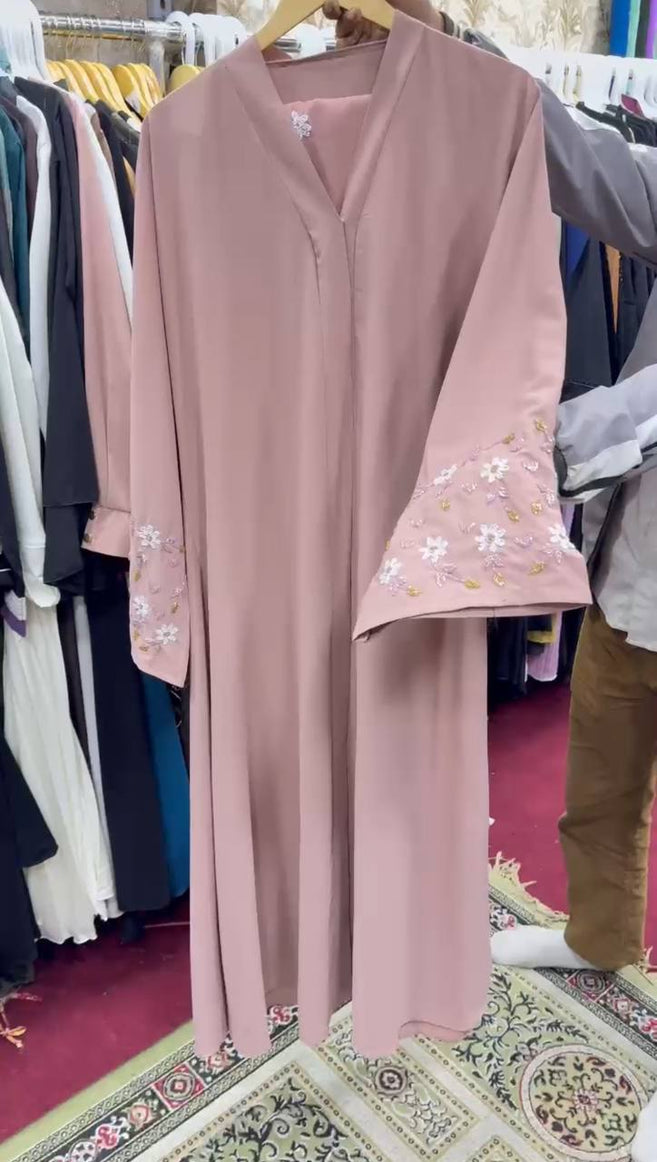 AL-KOUSAR HANDWORK ABAYA | PEACH