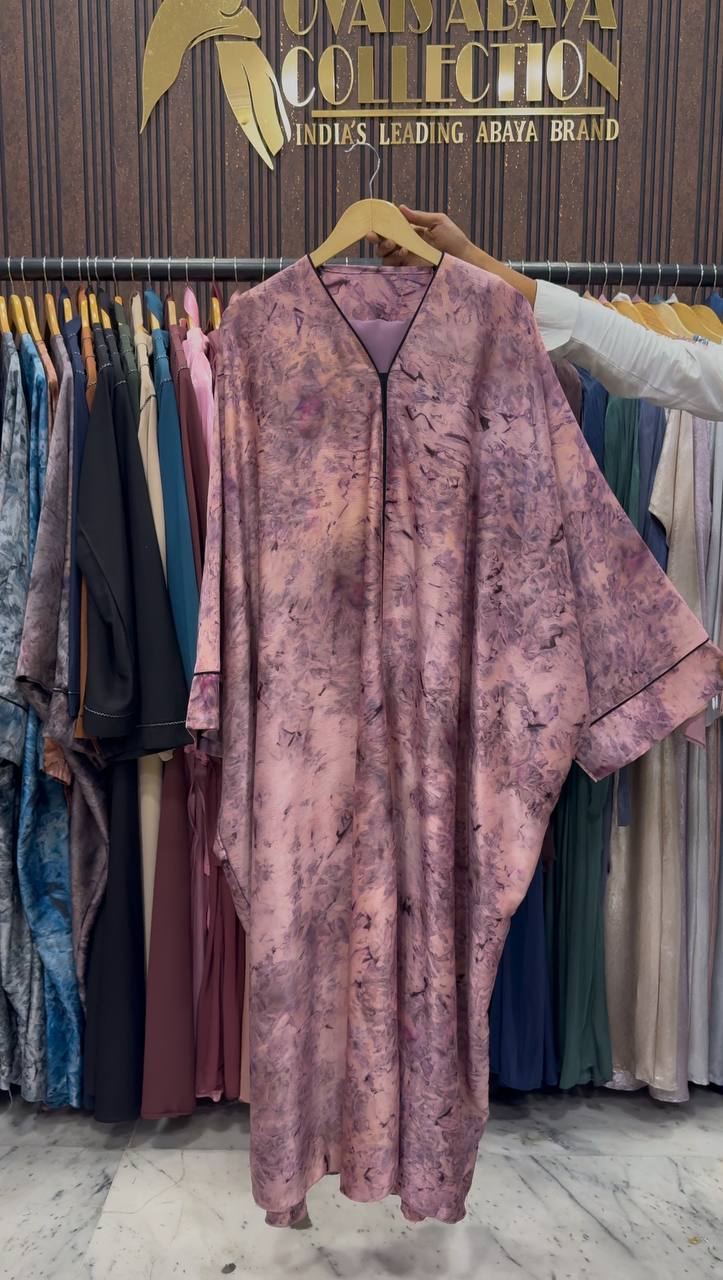AAYMA PRINTED KAFTAN ABAYA | PINK