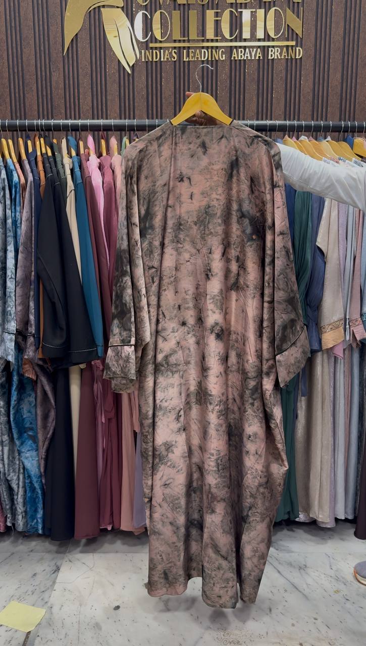 AAYMA PRINTED KAFTAN ABAYA | COFFEE