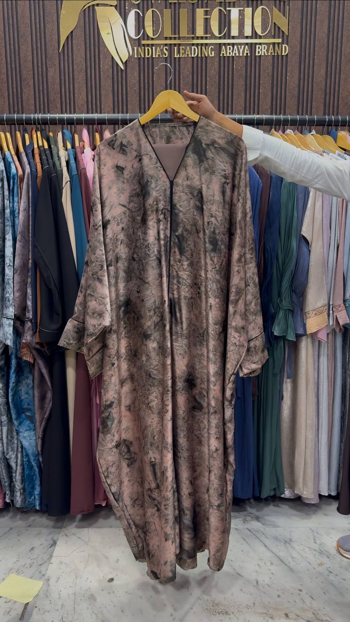 AAYMA PRINTED KAFTAN ABAYA | COFFEE