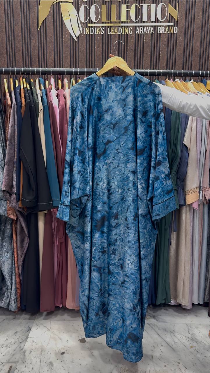 AAYMA PRINTED KAFTAN ABAYA | BLUE