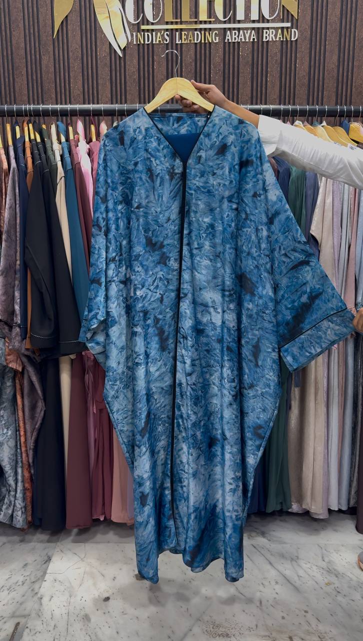 AAYMA PRINTED KAFTAN ABAYA | BLUE