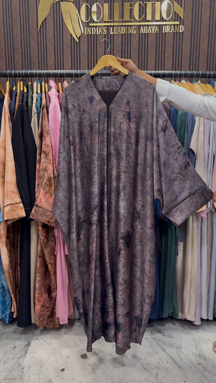 AAYMA PRINTED KAFTAN ABAYA | LAVENDER