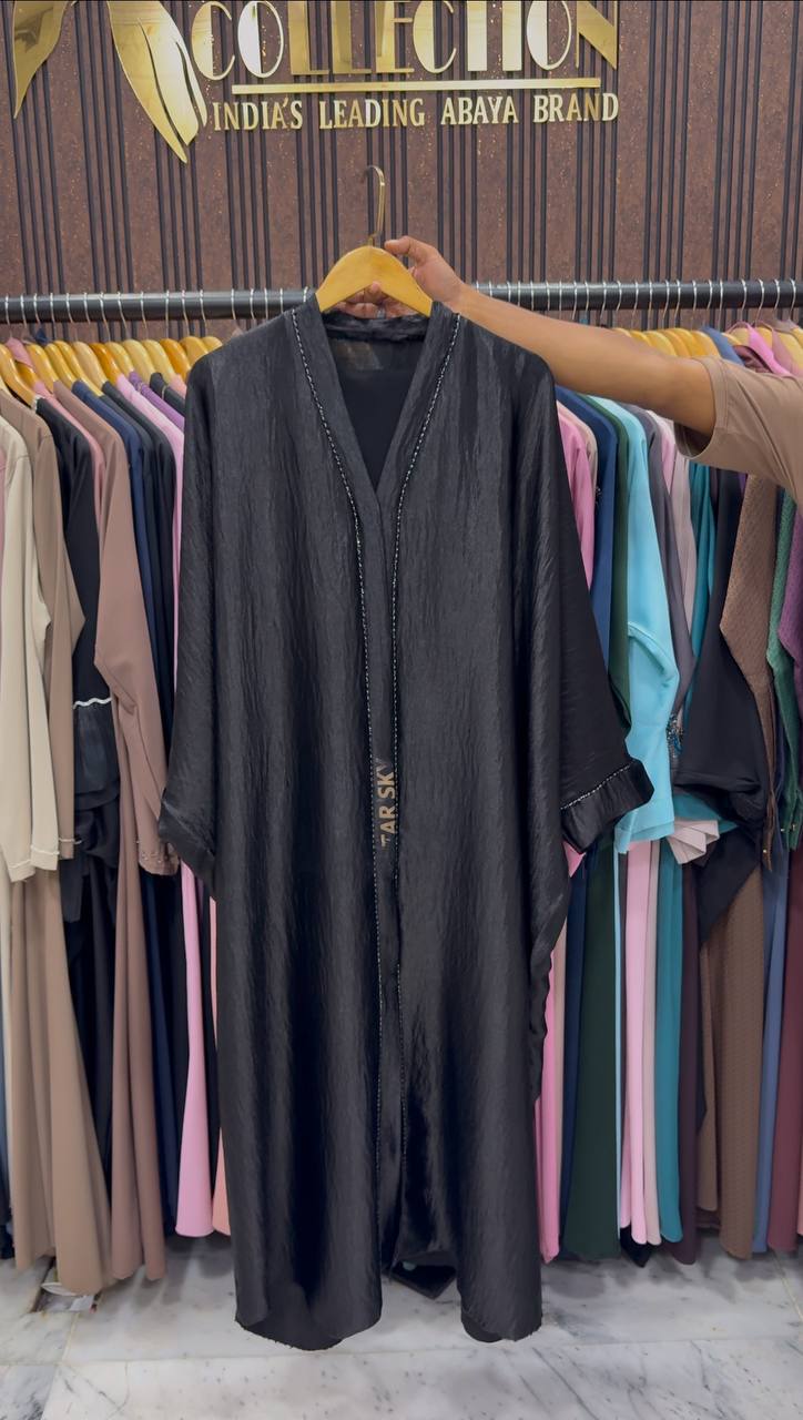 NADIYA HANDWORK KAFTA ABAYA | BLACK