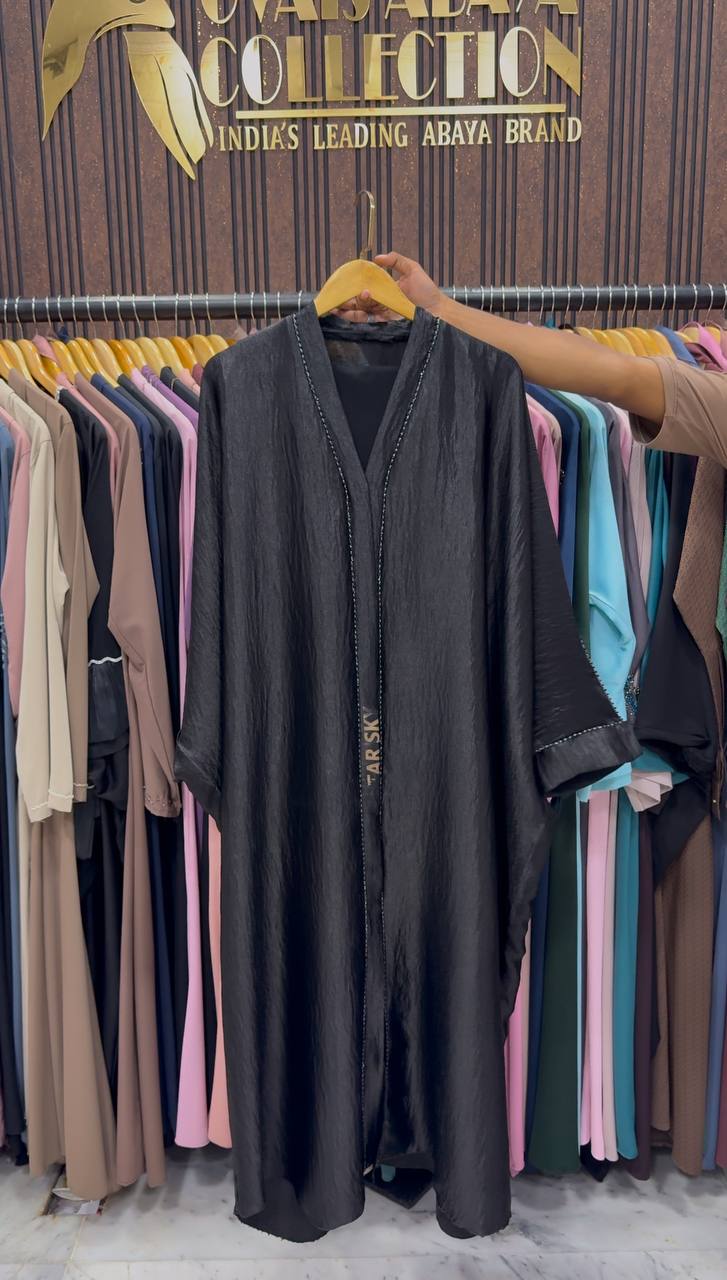 NADIYA HANDWORK KAFTA ABAYA | BLACK
