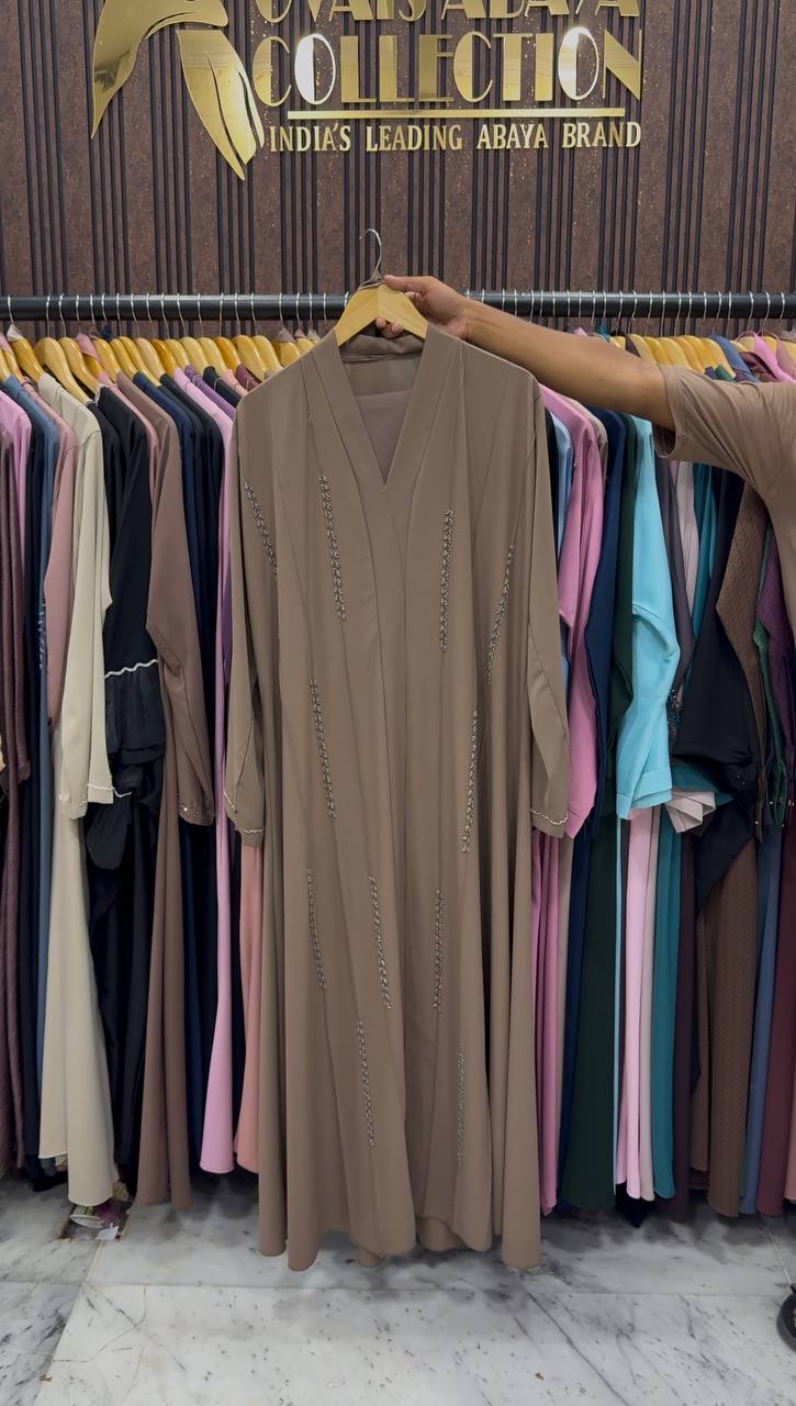 FABIHA FRONT OPEN ABAYA | COLLER BROWN