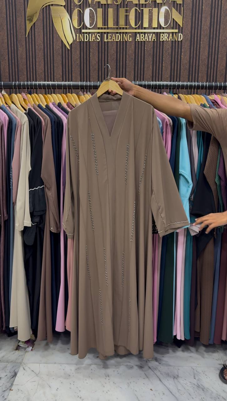 FABIHA FRONT OPEN ABAYA | COLLER BROWN
