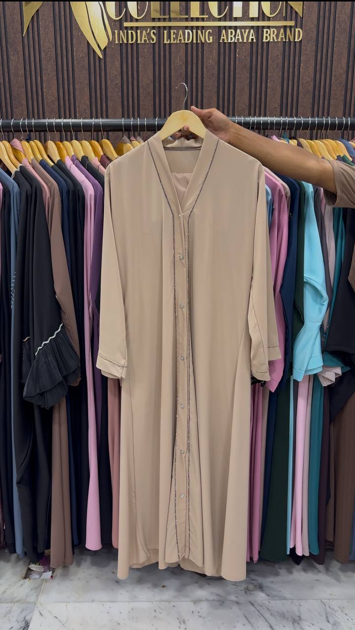 HIBAYAH FRONT OPEN ABAYA | NUDE