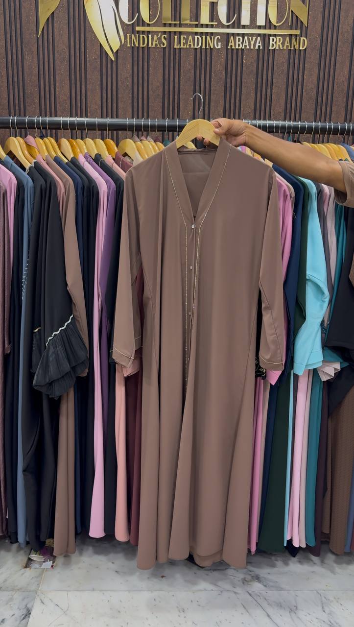 HIBAYAH FRONT OPEN ABAYA | COFFEE