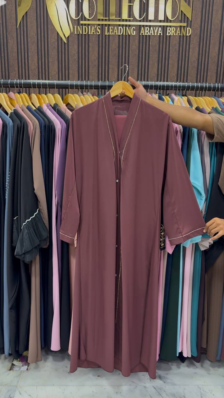 HIBAYAH FRONT OPEN ABAYA | DUSTY PINK