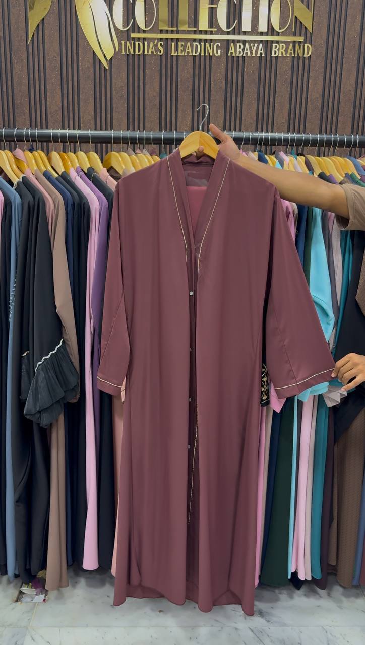 HIBAYAH FRONT OPEN ABAYA | DUSTY PINK