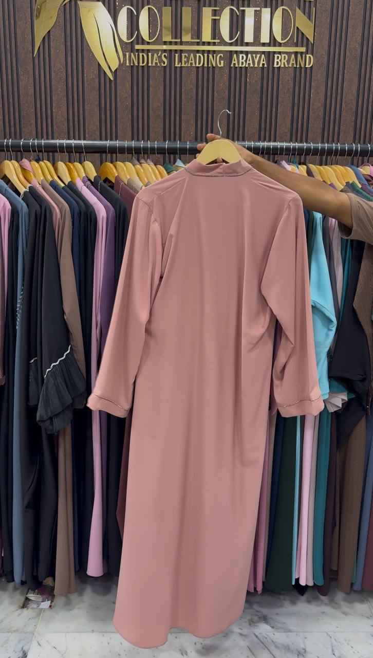 HIBAYAH FRONT OPEN ABAYA | PEACH