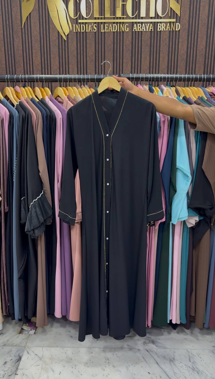 HIBAYAH FRONT OPEN ABAYA | BLACK