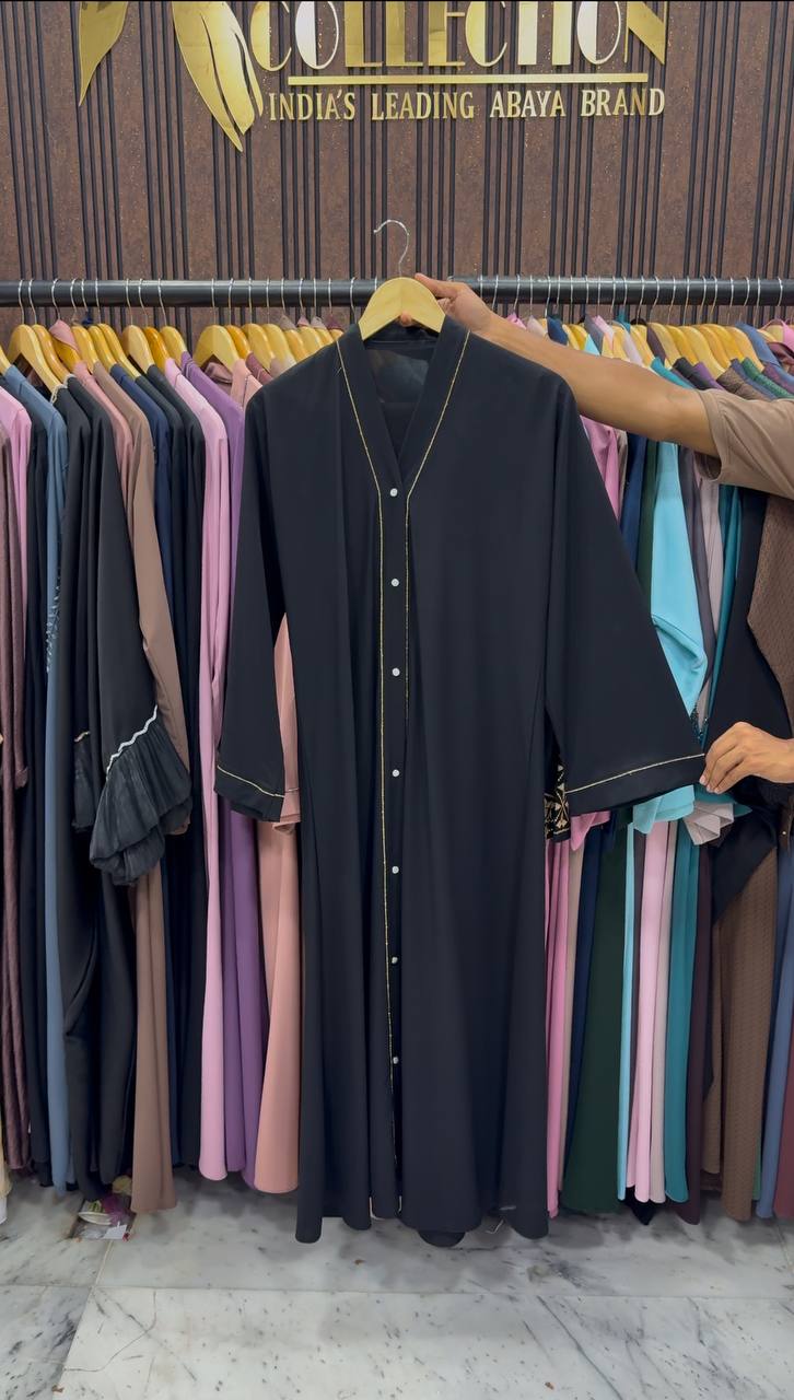 HIBAYAH FRONT OPEN ABAYA | BLACK