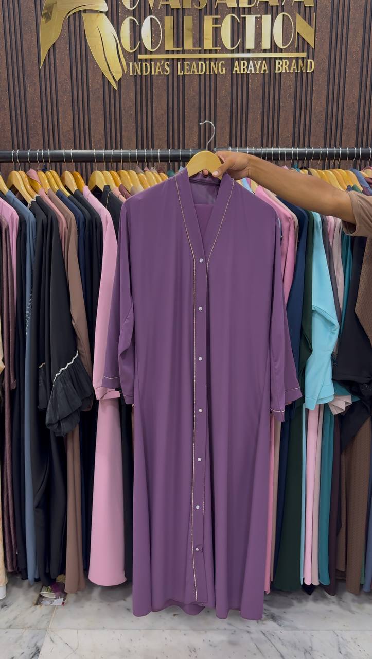 HIBAYAH FRONT OPEN ABAYA | PURPLE