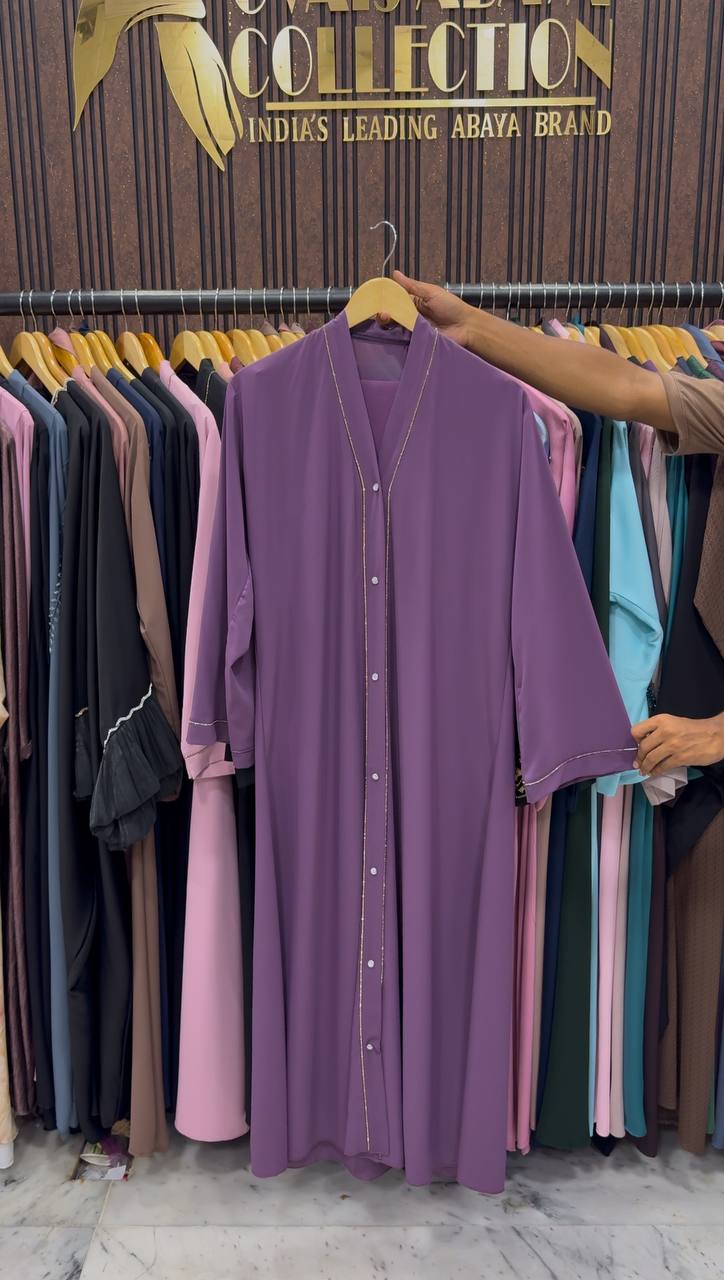 HIBAYAH FRONT OPEN ABAYA | PURPLE