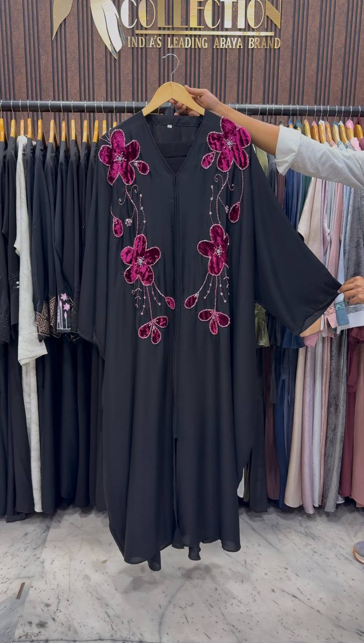 MAAZDA PATCHWORK ABAYA | DARK PINK