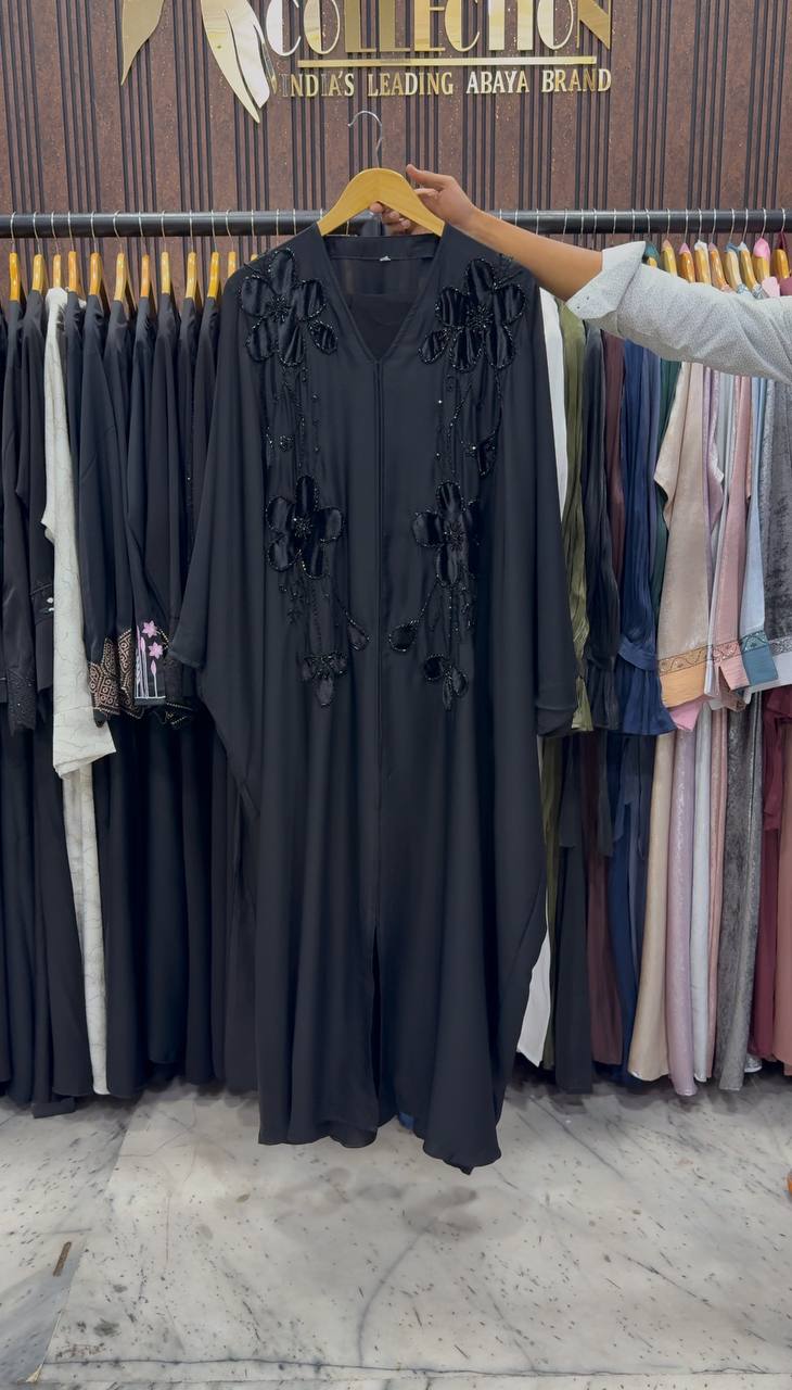 MAAZDA PATCHWORK ABAYA | BLACK