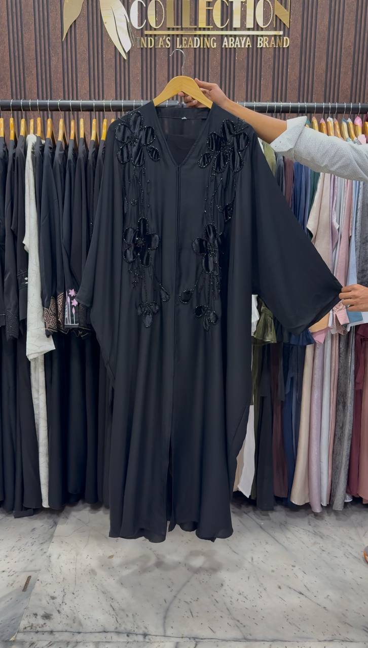 MAAZDA PATCHWORK ABAYA | BLACK